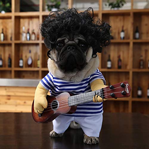 yMaJesT Ropa para Mascotas, Guitarra a Rayas, Divertido, para Cachorro, Perro, Gato, Disfraz de Halloween, Fiesta, Festival, Ropa