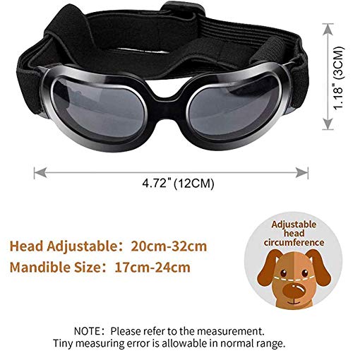 YMJJ Gafas De Sol para Perros Gafas para Mascotas Gafas Protección UV Impermeable Gafas De Sol para Mascotas Correa Ajustable para Perros Cachorros Gatos