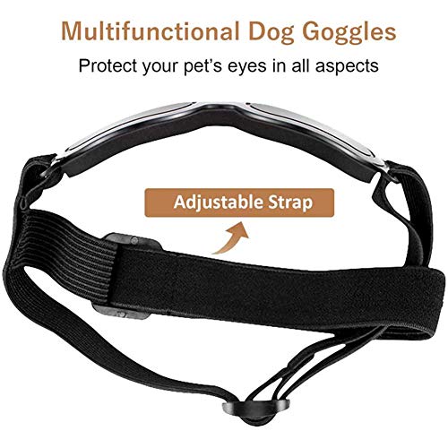 YMJJ Gafas De Sol para Perros Gafas para Mascotas Gafas Protección UV Impermeable Gafas De Sol para Mascotas Correa Ajustable para Perros Cachorros Gatos