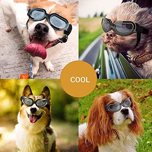 YMJJ Gafas De Sol para Perros Gafas para Mascotas Gafas Protección UV Impermeable Gafas De Sol para Mascotas Correa Ajustable para Perros Cachorros Gatos