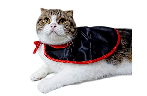 Yonfan Disfraz de Halloween para Perro, Gato, Vampiro, Capa, Disfraz para Perros pequeños, Gatos, Cachorros, Mascotas, Halloween, Fiestas