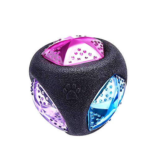 YOUNICER Pelotas para Perros Flash LED Squeaker Ball Juguete para Perros Bola interactiva para Perros Bola de Perros Que Brilla intensamente activada por Rebote