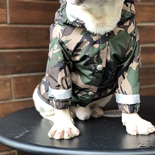 Yuanou Ropa Impermeable para Perros Bulldog francés Ropa para Perros Pug Ropa Impermeable para Mascotas Chaqueta Impermeable para Perros Reflectante