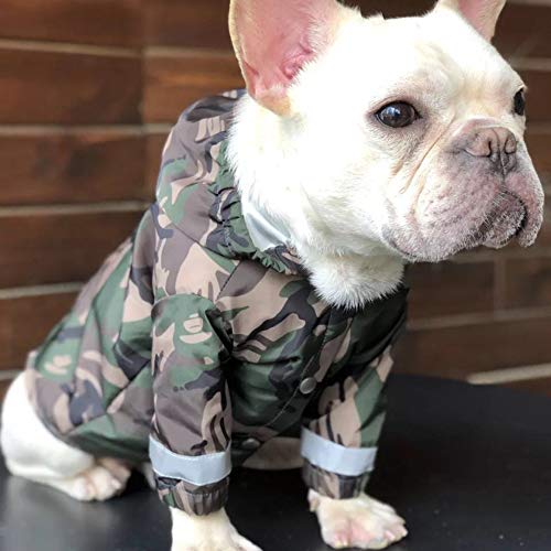 Yuanou Ropa Impermeable para Perros Bulldog francés Ropa para Perros Pug Ropa Impermeable para Mascotas Chaqueta Impermeable para Perros Reflectante