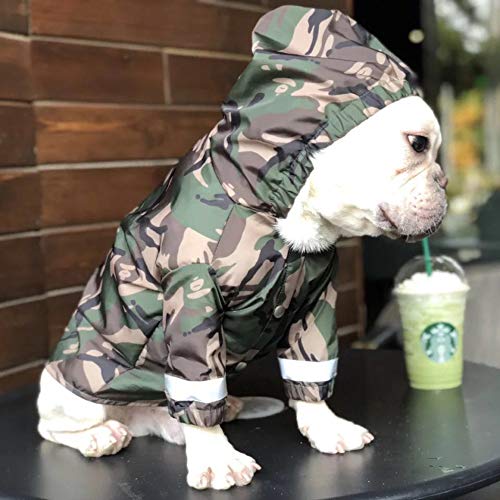 Yuanou Ropa Impermeable para Perros Bulldog francés Ropa para Perros Pug Ropa Impermeable para Mascotas Chaqueta Impermeable para Perros Reflectante