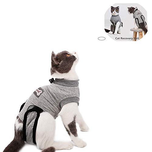 Yuhtech Traje de recuperación, Mascotas Trajes de recuperación quirúrgica Ropa Chaleco de recuperación pequeños (M-Length-40-45cm)