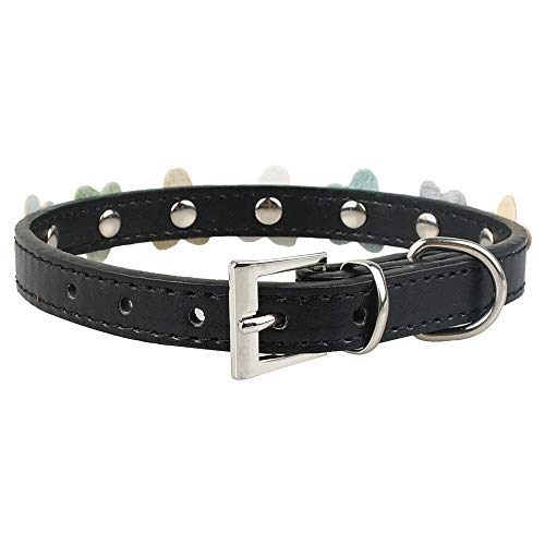 YXDZ Collar De Perro Pequeño De Flor Linda Flor De Sol Tachonado Cuero Perro Collares Accesorios De Mascota Perro para Cachorro Pequeño Rosa Rojo Negro Borroso