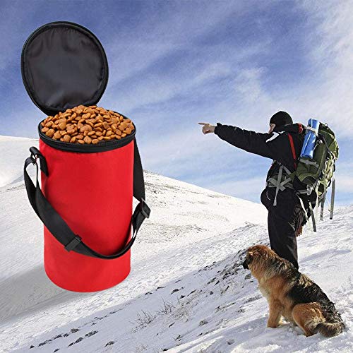 ZANGAO 24.5x14.5CM Viaje Plegable al Aire Libre Tazón de Perro Mascotas Hámster Contenedor de Comida Seca Bolsa Impermeable TB Venta (Color : Black)