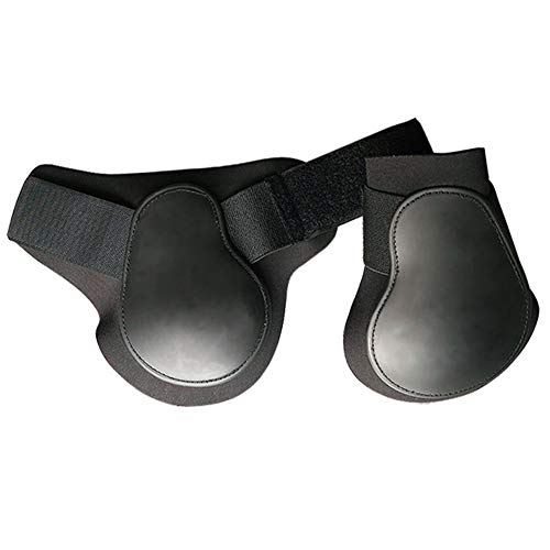 ZANGAO Resistente al Desgaste Caballo Pata Ajustable Delantera Botas Hind Pierna tendón Protectores Blandos PU Equipo Ecuestre complementos de equitación (Color : A Pair of Blacks)