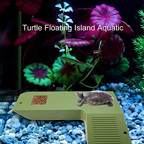 Zerodis Plataforma para Tomar el Sol, Tortuga Rana Escalada Isla Flotante Hábitat Escalada Piedra Acuario Paisaje Ornamento Decoración para Animales acuáticos Mascota Reptil(Verde)