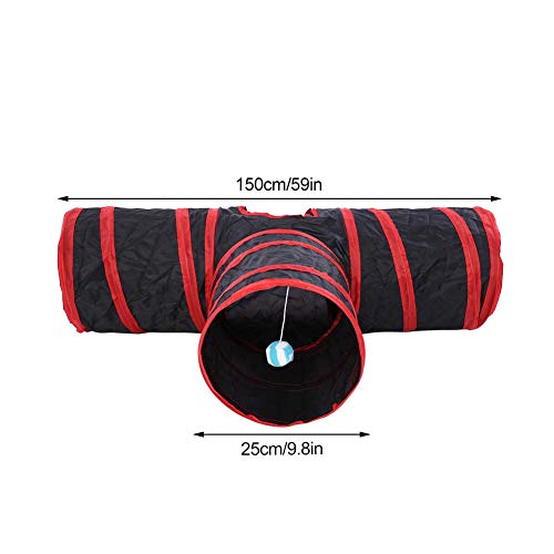 Zerodis Túnel para Gatos de 3 vías, Juguete Plegable para Jugar al túnel del Gato Juego Interactivo Juguete con Tubo de Gato Juguete para Mascotas al Aire Libre para Interiores Gatitos (03#)