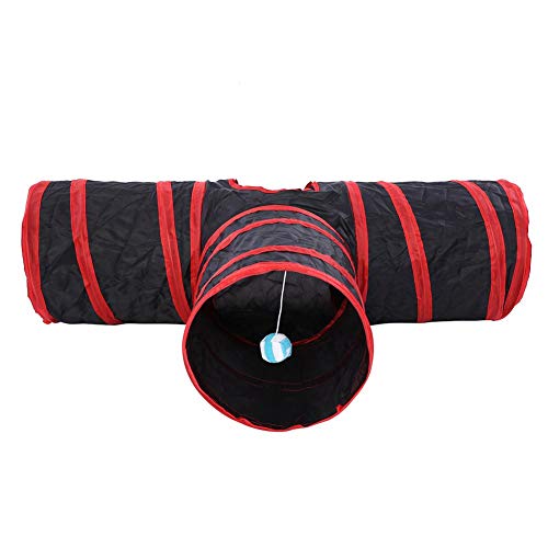 Zerodis Túnel para Gatos de 3 vías, Juguete Plegable para Jugar al túnel del Gato Juego Interactivo Juguete con Tubo de Gato Juguete para Mascotas al Aire Libre para Interiores Gatitos (03#)