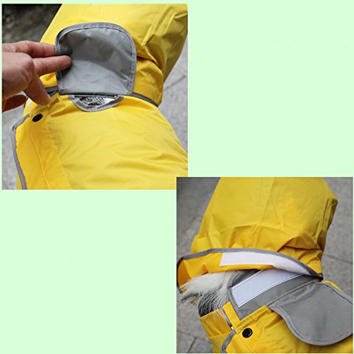 zhbotaolang Impermeable a Prueba de Agua de Moda para Perro Grande con Capucha Ropa NO.20-30(Amarillo)