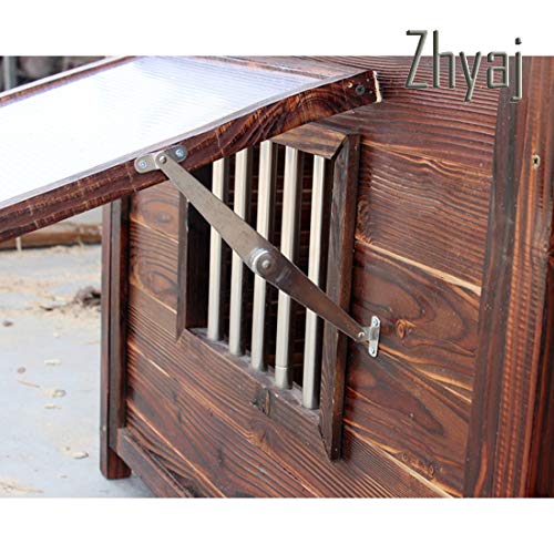 Zhyaj Caseta De Perro De Bricolaje Exterior Transpirable Perrera De Madera Resistente A La Intemperie Perros Villa con Terraza Y Ventana,B