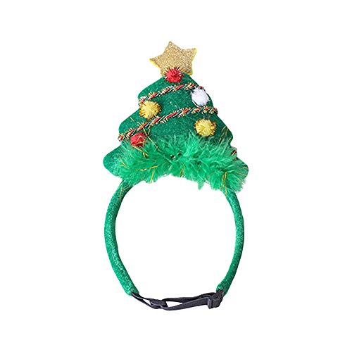 ZQEU - Gorro de Papá Noel ajustable para mascotas con diseño de árbol de Navidad Small