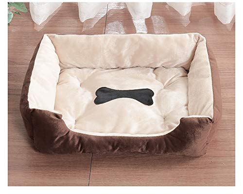 ZRYJWG cama del animal doméstico, cómodo y transpirable cama del perro, colchón amortiguador de la almohadilla suave cama Primer algodón lindo caliente con imágenes de huesos y sistema antideslizamien