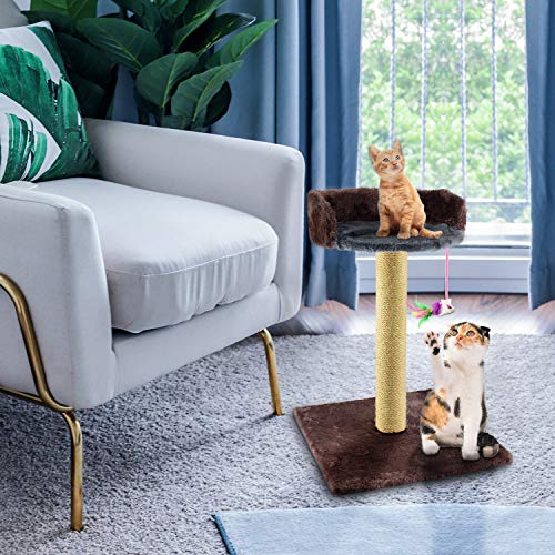 Zubita Rascadores para Gatos, Árbol para Gatos Arañazo Gatos Juguetes de Sisal Natural, Cat Toy Centro de Actividad para Gatitos con Peluche