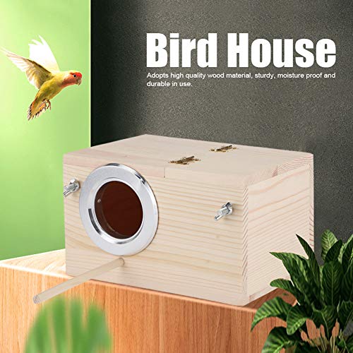 Zwindy 12x12x19.5cm Jardín al Aire Libre Casa de Madera para pájaros Nidos de pájaros Caja de cría cálida, Regalo para Periquito y Otras Aves pequeñas, a Prueba de Humedad y Duradero.