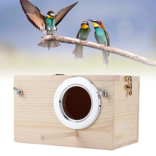 Zwindy 12x12x19.5cm Jardín al Aire Libre Casa de Madera para pájaros Nidos de pájaros Caja de cría cálida, Regalo para Periquito y Otras Aves pequeñas, a Prueba de Humedad y Duradero.