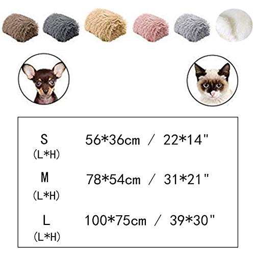 zyy Gato Perro De La Jerarquía Mat Mullido del Gato del Gato Manta De Cama del Perro Accesorios Gruesa Manta Perrito del Gatito Cama Cama del Animal Doméstico,Beige,78 * 54cm