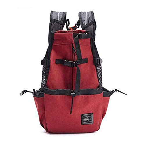 ZYY-Home curtain Bolsas De Nuevo A Los Animales De La Compañía del Recorrido del Morral De Perro Al Aire Libre Ajustable para Trekking Bolsa De Transporte Reflectante, para Los Perros,Rojo,S