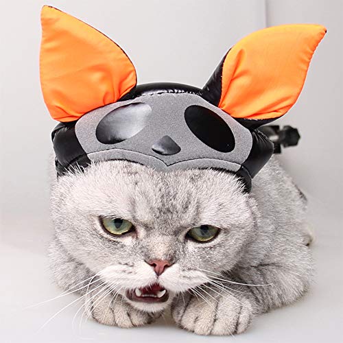 ZZM Sombrero de Gato de murciélago de Halloween, Tocado de Perro, Tocado, Disfraz, Gorra de Fiesta, Disfraz de Cosplay, Sombrero con Oreja Naranja, Accesorio de Ropa para Cachorro Gatito