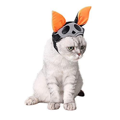 ZZM Sombrero de Gato de murciélago de Halloween, Tocado de Perro, Tocado, Disfraz, Gorra de Fiesta, Disfraz de Cosplay, Sombrero con Oreja Naranja, Accesorio de Ropa para Cachorro Gatito