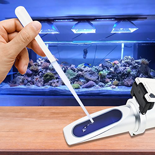 0-10% Refractómetro de Salinidad ATC Dual Scale 1.0 ~ 1.070 Density / 0 ~ 100ppt Salt Sea Water Aquarium Tank Marine Industry