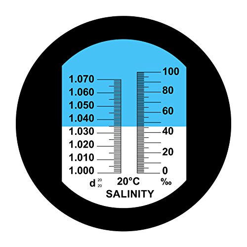 0-10% Refractómetro de Salinidad ATC Dual Scale 1.0 ~ 1.070 Density / 0 ~ 100ppt Salt Sea Water Aquarium Tank Marine Industry