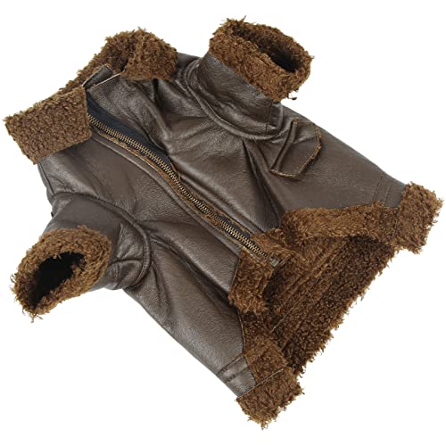 01 02 015 Abrigo de Chaqueta para Perros, Chaqueta de Cuero para Perros a la Moda para Invierno para Perros Pequeños, Medianos Y Grandes para Exteriores para Gatos(S)