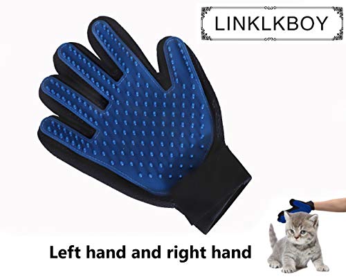 1 Guantes Manopla Masaje para Mascotas, LINKLKBOY Silicona True Guantes Manopla Masaje para Perros Mascotas Gatos Masaje Grooming