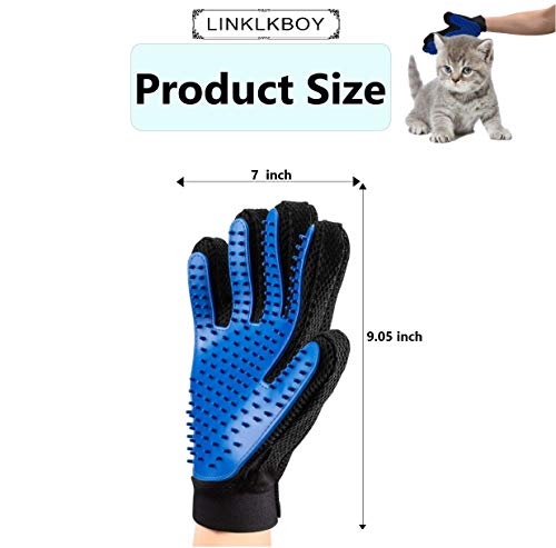 1 Guantes Manopla Masaje para Mascotas, LINKLKBOY Silicona True Guantes Manopla Masaje para Perros Mascotas Gatos Masaje Grooming