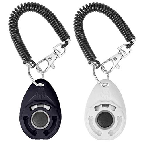 1 Pack de Clicker del entrenamiento del perro con correa para mascotas adiestramiento con clicker con la herramienta de botón grande eficaz del comportamiento de formación para Perros Gatos Aves de