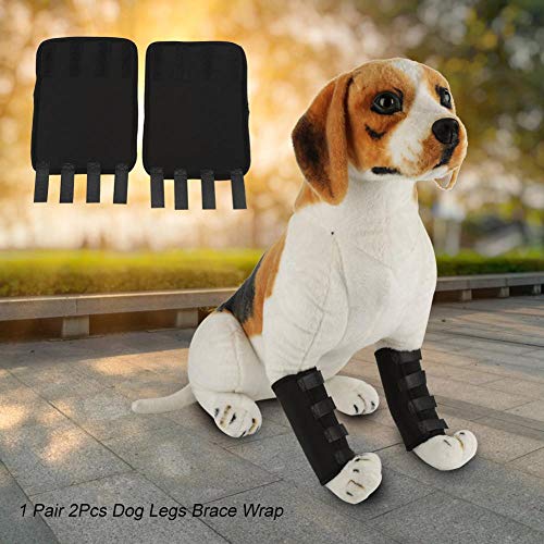 1 par de Protectores de muñeca para la Pierna Delantera del Perro, Rodilleras para Las Rodillas, Soporte carpiano, pomada, Protector de Codo, urdimbre para Perros con Artritis, Negro(L)