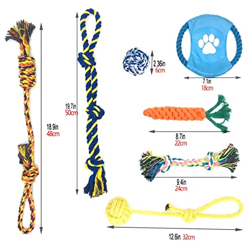 10 Unids Dog Toy Toys Puppy Juguetes para La Limpieza del Diente De La Dentición Toy Toy Tough Tough Perro Juguetes para Los Masticadores Agresivos Grande Grande Raza Fuerte Terrón