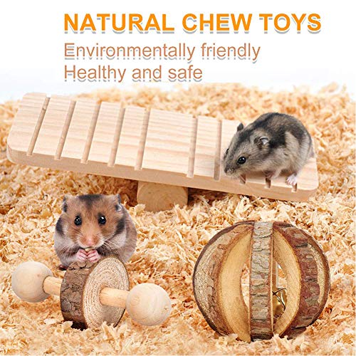 10pcs Hámster Juguetes para Masticar Madera Juguetes para Mascotas Dientes Cuidado Molar Toy Kit para Hamster Conejito Bird