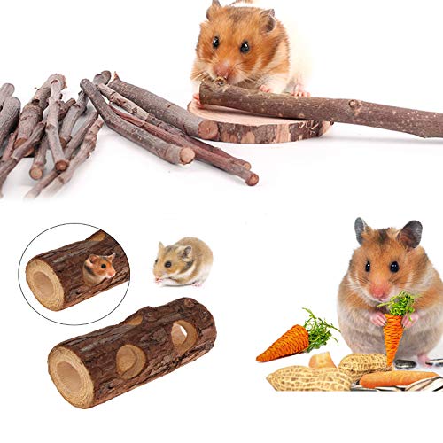 10pcs Pequeñas Mascotas Juguetes Para Masticar Pino Natural Unicycle de Madera Rodillo Ejercicio Mancuerna Cuidado de Los Dientes Juguete Molar para Hamster Conejillo de Indias Chinchilla Conejos