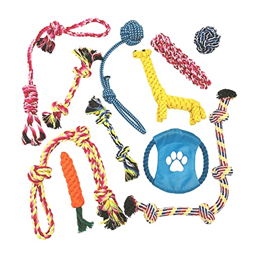 11pcs Dog Toy Toys Toys Toys Toys Kit para Perros Medianos Perrito De Algodón Maseato Tug De Juguete Dog Toy Toy Toy Tug of War Dog Pull Rope Dientes Limpieza De Juguetes De Cachorro para