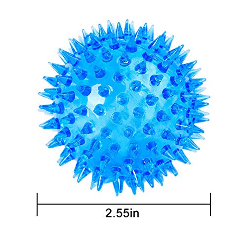 1220955 PVC Pet Dog Puppy LED Ball Light Up Intermitente Juguete persiguiendo rebote bola Spiky ã€6,5cmã€'