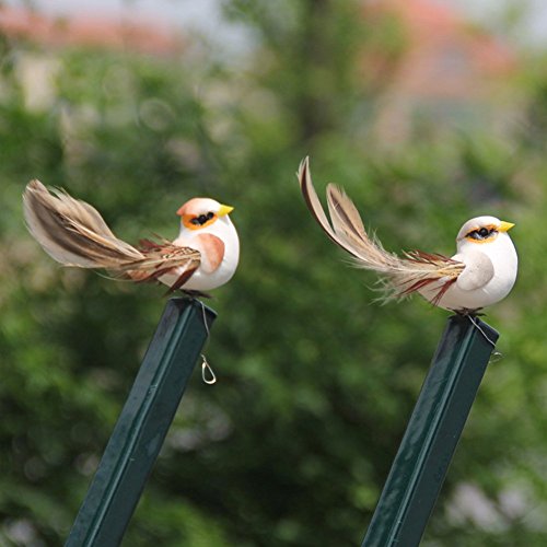 12pcs Palomas de Espuma Artificial Simulación Pluma Pájaros Blancos Artesanía Pájaros Ornamento Simple Estilo Vivo Falsas Palomas Alta