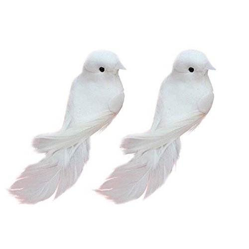 12pcs Palomas de Espuma Artificial Simulación Pluma Pájaros Blancos Artesanía Pájaros Ornamento Simple Estilo Vivo Falsas Palomas Alta