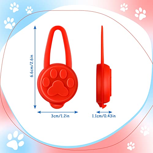 2 Luces Brillar para Collar de Perro Luces de 3 Modos de Silicona de Gato para Caminar de Noche Luz LED Impermeable de Clip en Correa y Collar Collar de Seguridad Ligero con Batería (Rojo)