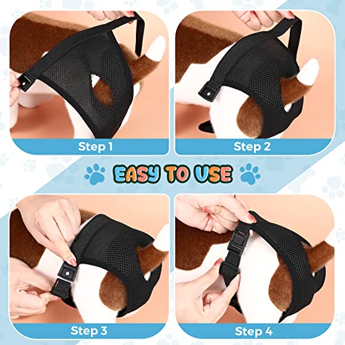 2 Paquetes Pantalones Pañales para Perros con 6 Toallas Sanitarias Bragas Protectoras Lavables Braguitas Higiénicas para Perros Hembras en Celo Sangrado Mensual, Negro y Azul (XL)