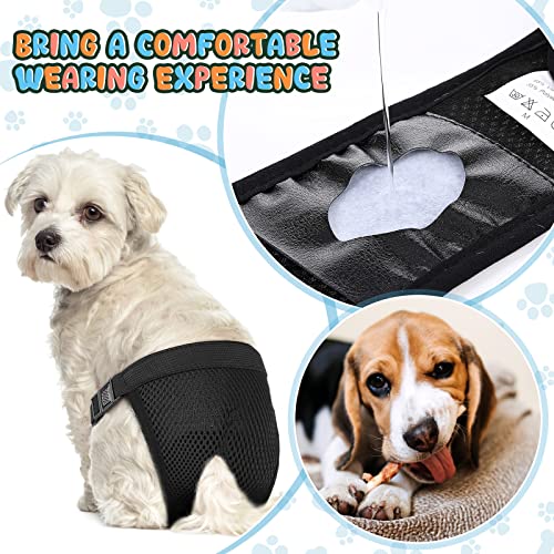 2 Paquetes Pantalones Pañales para Perros con 6 Toallas Sanitarias Bragas Protectoras Lavables Braguitas Higiénicas para Perros Hembras en Celo Sangrado Mensual, Negro y Azul (S)