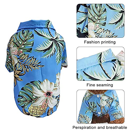 2 Pcs Camisa Hawaiana para Mascotas, Camisa para Mascotas, Ropa de Perro Fresca y Transpirable, Ropa Estampada para Mascotas, Adecuado para la Mayoría de Perros Pequeños y Medianos (S)