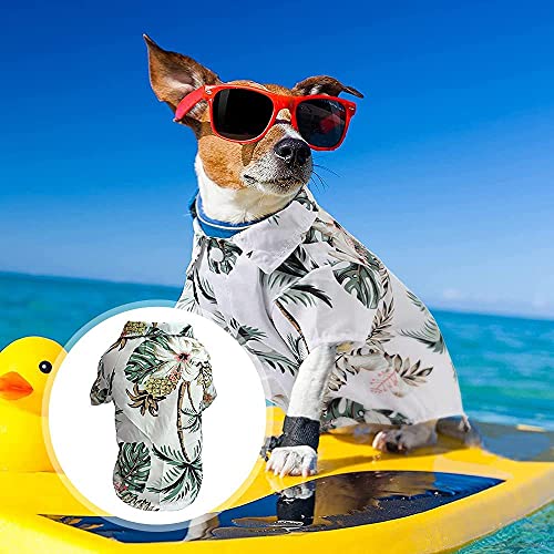 2 Pcs Camisa Hawaiana para Mascotas, Camisa para Mascotas, Ropa de Perro Fresca y Transpirable, Ropa Estampada para Mascotas, Adecuado para la Mayoría de Perros Pequeños y Medianos (S)