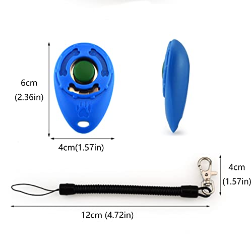 2 Piezas Clicker para Perros, Clicker para Adiestramiento Perro, Clicker de Entrenamiento para Mascotas con Botón Grande, Training Clicker con Correa para la Muñeca para Perros Gato Caballo Pajaros