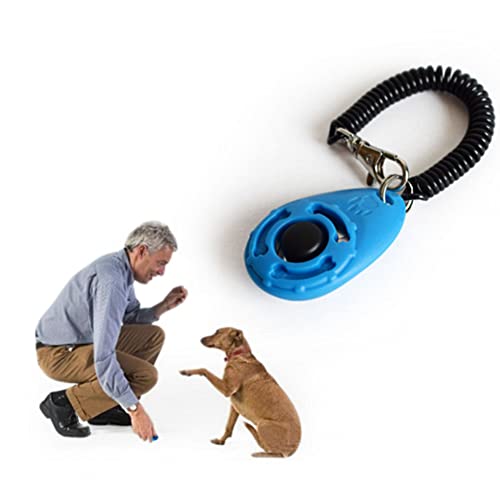 2 Piezas Clicker para Perros, Clicker para Adiestramiento Perro, Clicker de Entrenamiento para Mascotas con Botón Grande, Training Clicker con Correa para la Muñeca para Perros Gato Caballo Pajaros