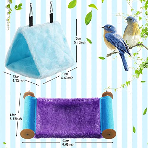 2 piezas de cama cálida para pájaros, choza, hamaca para pájaros, periquito, cueva, tienda colgante, nido para dormir, accesorios para casa