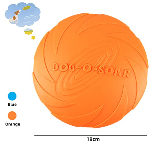 2 Piezas Frisbees de Perro, Juguete de Disco Volador para Perro, Perros interactivos Frisbee, Juguete para Masticar Mascotas de Goma, Ideal para Entrenar, lanzar, atrapar y Jugar